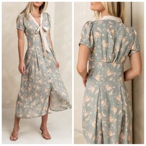NEW Böhme Vera Floral Dress In Sage Size Small